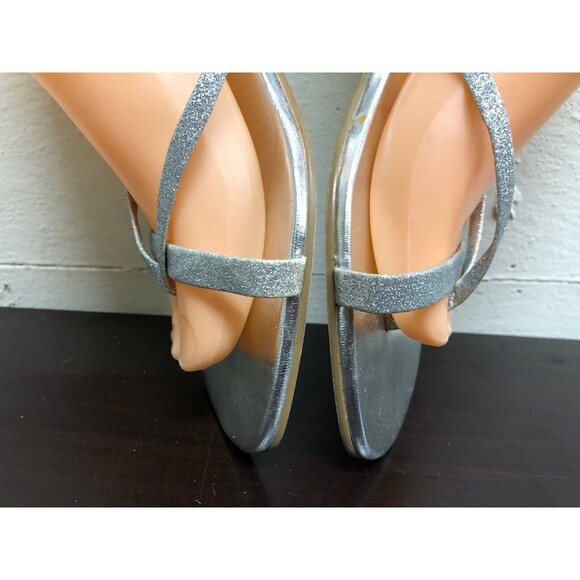 Bakers women Silver Strap low Heels Sandals- man made materials - size US 10B - Picture 9 of 12